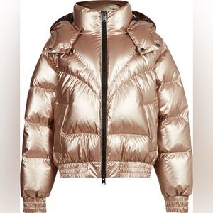 All saints Mika Hooded Metallic Down Puffer Jacket
Sz 6